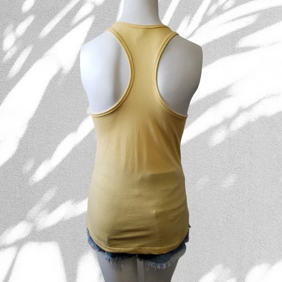 yellow medium Alexa feed my kids cotton blend racerback tank - Picture 6 of 8